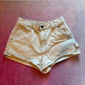 cream pacsun high rise denim shorts